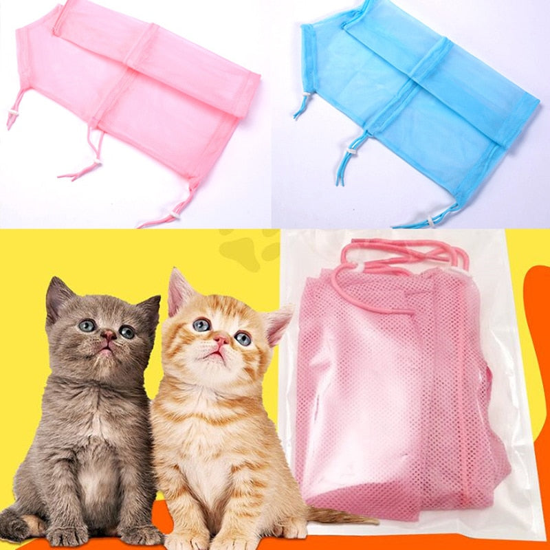 ADJUSTABLE MESH POLYESTER CAT SHOWER BAG