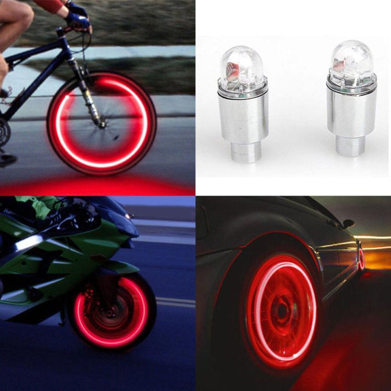 PREMIUM LED LIGHTS FOR WHEEL VALVE CAPS CARS/BIKES